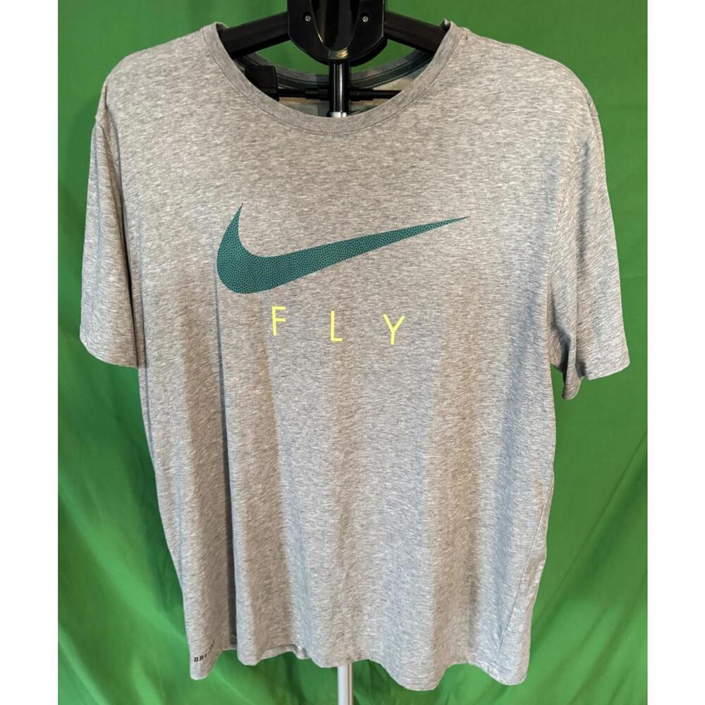 Nike Fly Dri Fit Gray T Shirt Lightweight Athletic Cut Men's XL